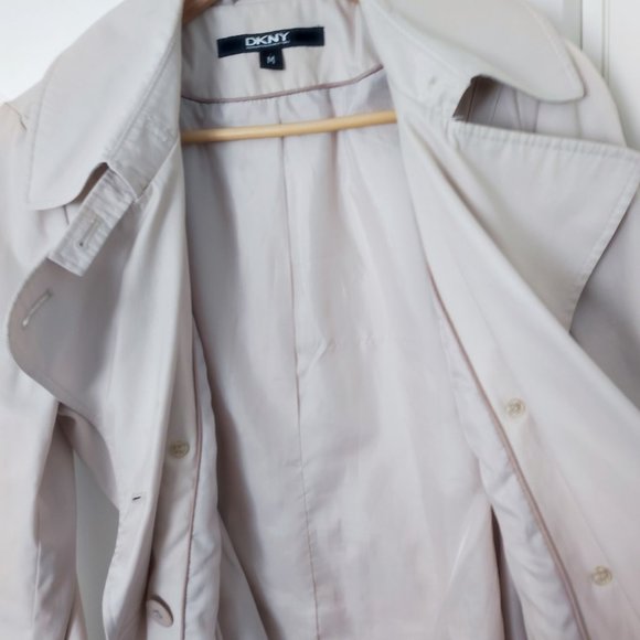 DKNY trench coat cream colour women's size M - Picture 4 of 11